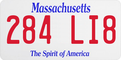 MA license plate 284LI8