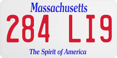 MA license plate 284LI9