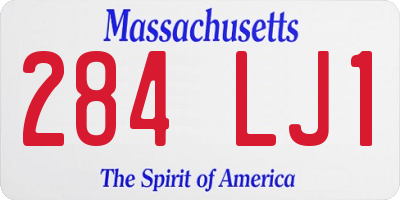 MA license plate 284LJ1
