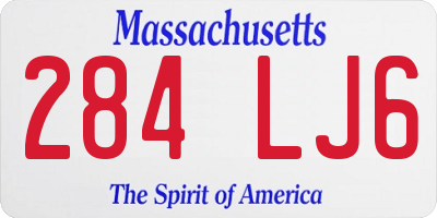 MA license plate 284LJ6