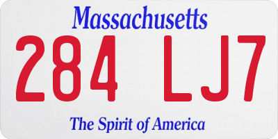 MA license plate 284LJ7