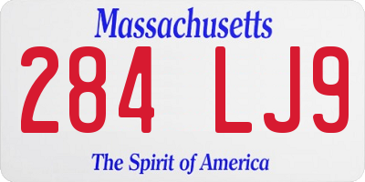 MA license plate 284LJ9