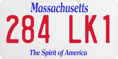 MA license plate 284LK1