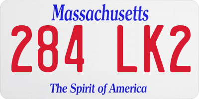 MA license plate 284LK2