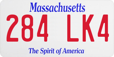 MA license plate 284LK4