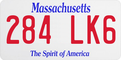 MA license plate 284LK6
