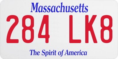 MA license plate 284LK8