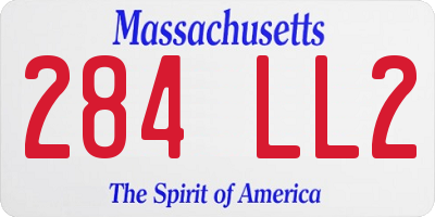 MA license plate 284LL2