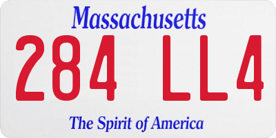 MA license plate 284LL4