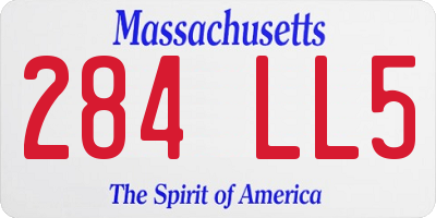 MA license plate 284LL5