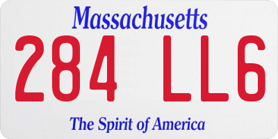 MA license plate 284LL6