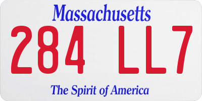 MA license plate 284LL7