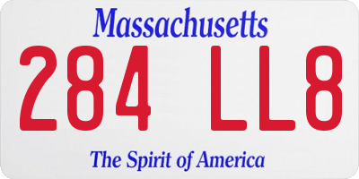 MA license plate 284LL8