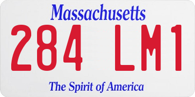 MA license plate 284LM1