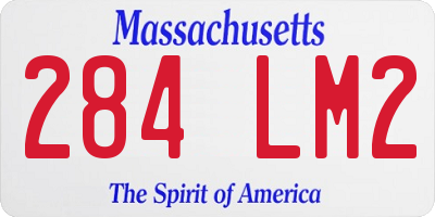MA license plate 284LM2