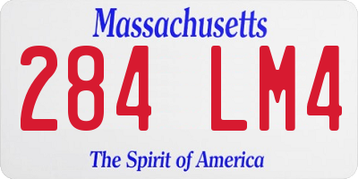 MA license plate 284LM4