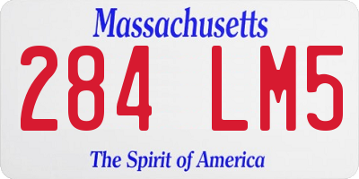 MA license plate 284LM5