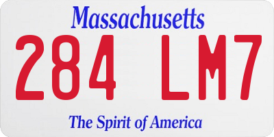 MA license plate 284LM7