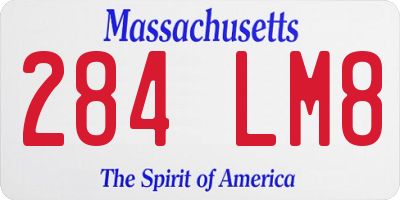 MA license plate 284LM8