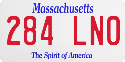 MA license plate 284LN0