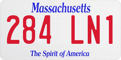 MA license plate 284LN1