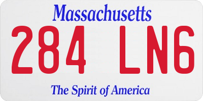 MA license plate 284LN6