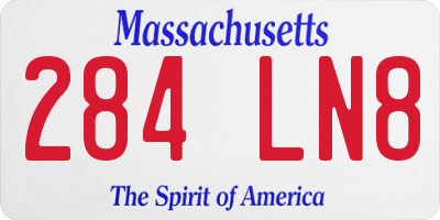 MA license plate 284LN8