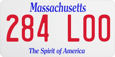 MA license plate 284LO0