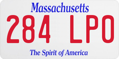 MA license plate 284LP0