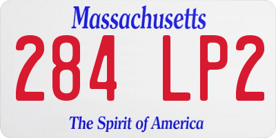 MA license plate 284LP2