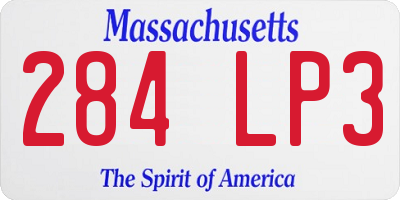 MA license plate 284LP3