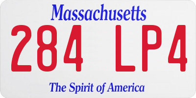 MA license plate 284LP4
