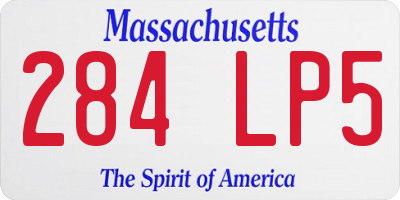 MA license plate 284LP5