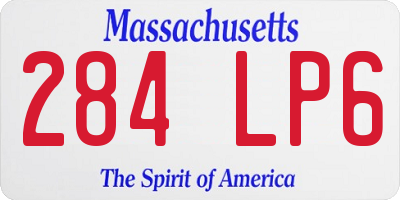 MA license plate 284LP6