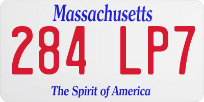 MA license plate 284LP7