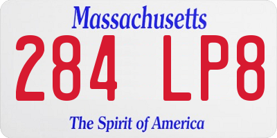 MA license plate 284LP8