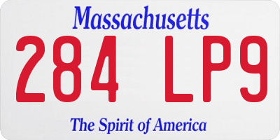 MA license plate 284LP9