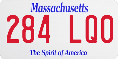 MA license plate 284LQ0