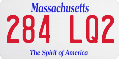 MA license plate 284LQ2