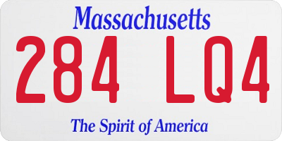 MA license plate 284LQ4