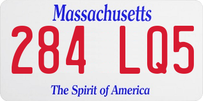 MA license plate 284LQ5