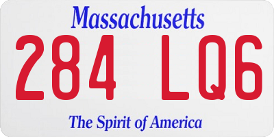 MA license plate 284LQ6