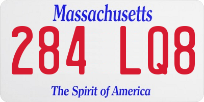 MA license plate 284LQ8