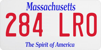 MA license plate 284LR0