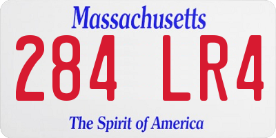 MA license plate 284LR4