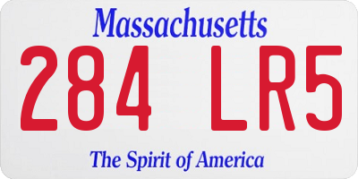 MA license plate 284LR5