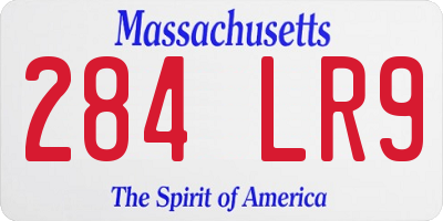MA license plate 284LR9
