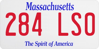 MA license plate 284LS0