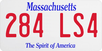 MA license plate 284LS4