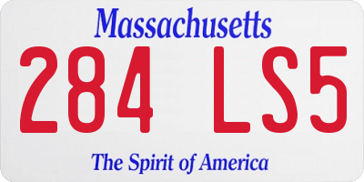 MA license plate 284LS5